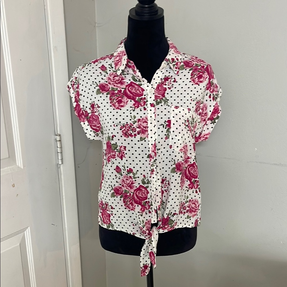 Floral Polka Dot Women's Top